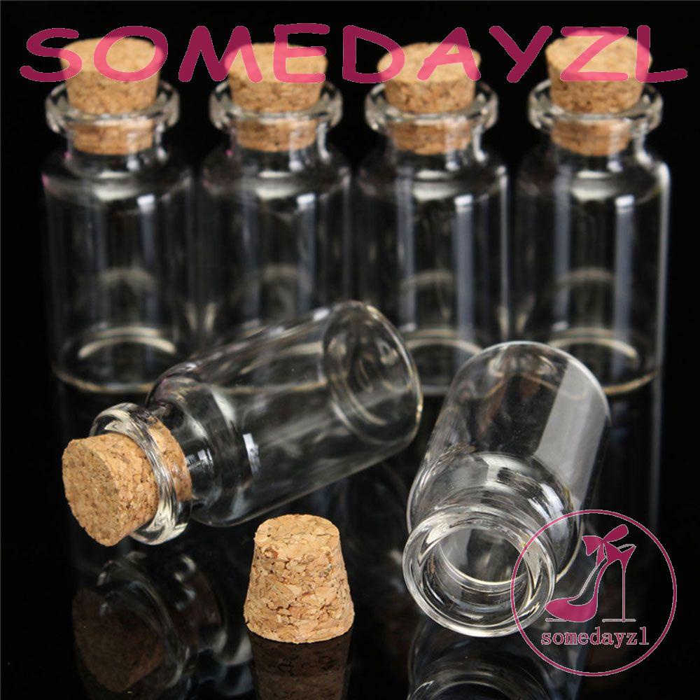 Bộ 5 Chai Thủy Tinh Mini 10ml Chịu Nhiệt Độ Cao Có Nút Bần Thời Trang
