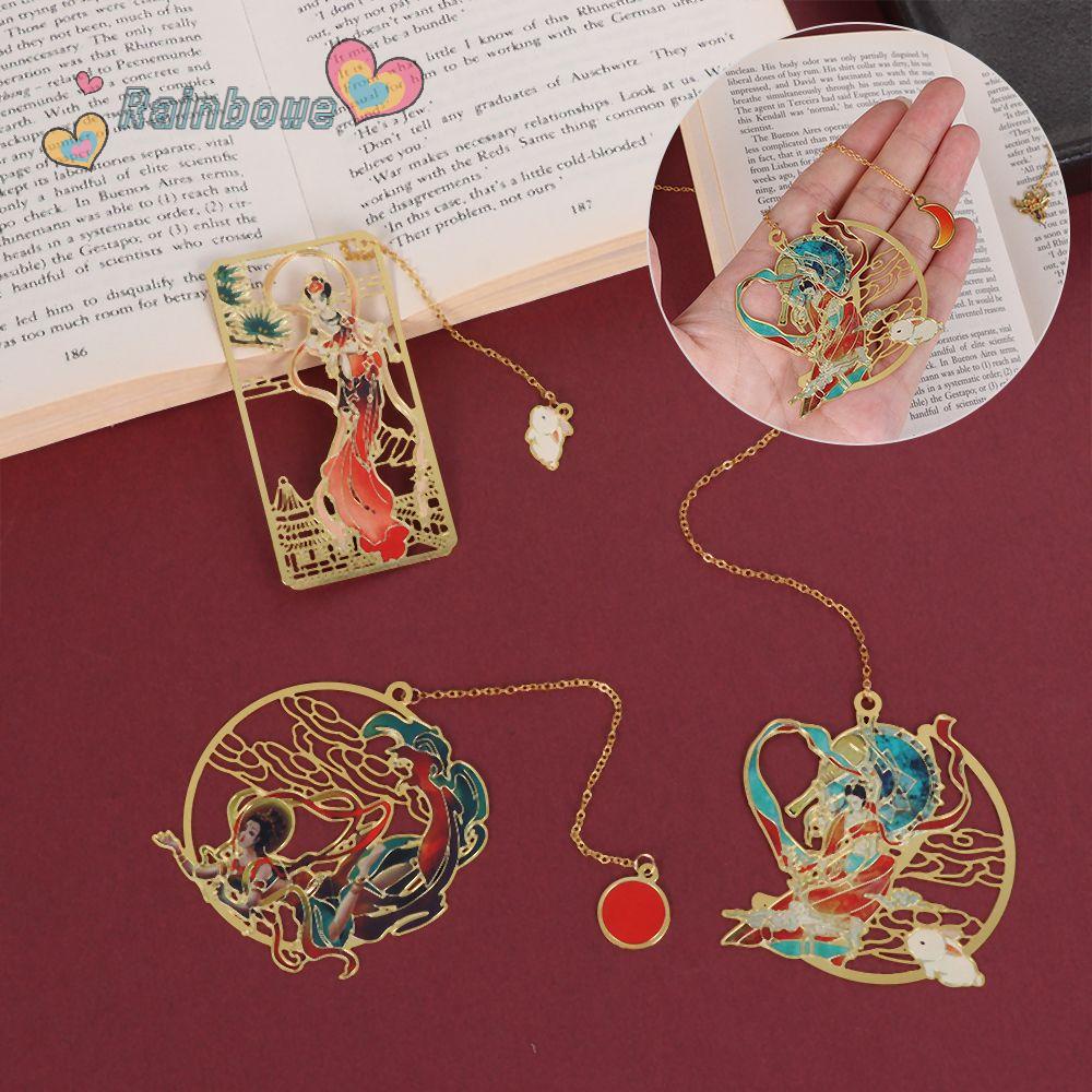 Thẻ Đánh Dấu Trang Sách Bằng Đồng Thau Màu Cầu Vồng Phong Cách Trung Hoa Cổ Điển