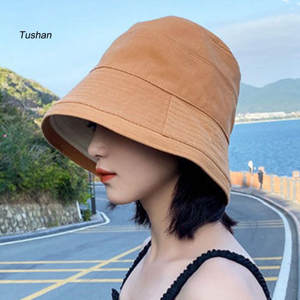 Mũ Ngư Dân Hai Lớp Chống Tia UV Chống Nước Màu Sắc Đơn Giản Dành Cho Nữ