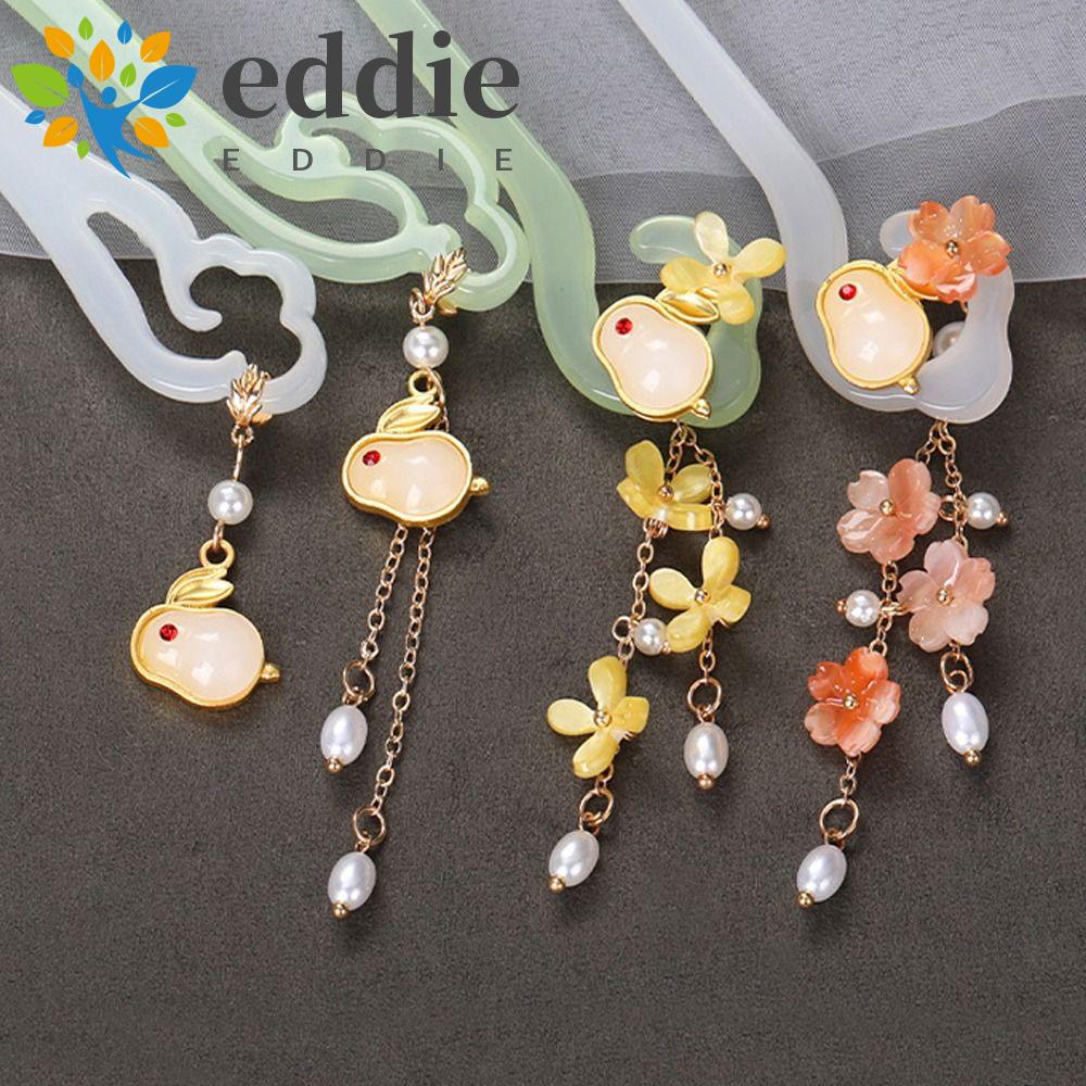 Trâm Cài Tóc Đính Lông Thỏ Và Đám Mây Dễ Thương Phong Cách Trung Hoa 26Ede