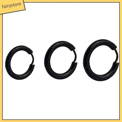 1 Khuyên Tai Tròn Bằng Thép Titan 16 / 21 / 23mm Phong Cách Gothic Punk Đơn Giản