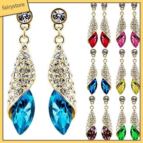 Bông Tai Đính Đá Lấp Lánh Thời Trang Dành Cho Nữ