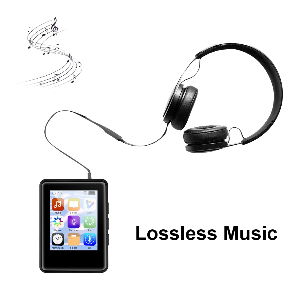 VIRWIR Máy Nghe Nhạc MP3 Bluetooth Màn Hình Cảm Ứng 2.5inch Hỗ Trợ Đi Bộ Đường Dài Cho Xe Hơi