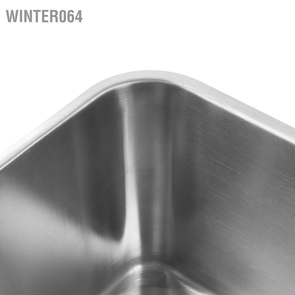 Winter064 Bồn Rửa RV Vuông 390X190X185Mm Thép Không Gỉ 304 Công Suất Lớn Xả Gắn Người Cắm Trại Có Cống 90Mm Cho Van Du Thuyền