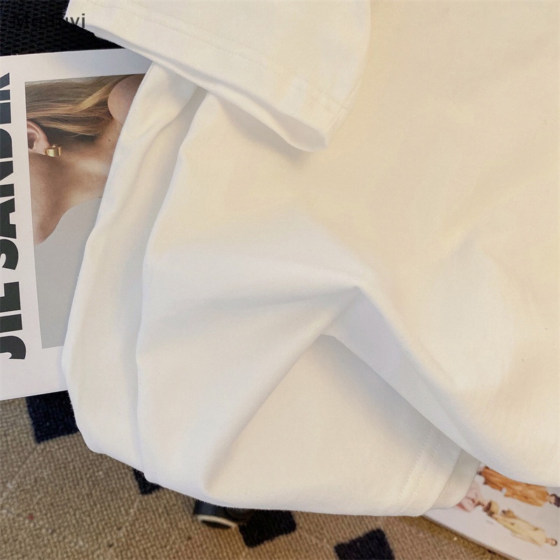 Áo Thun Ngắn Tay Cổ Tròn Dáng Rộng In Số Thời Trang Mùa Hè Dành Cho Nữ