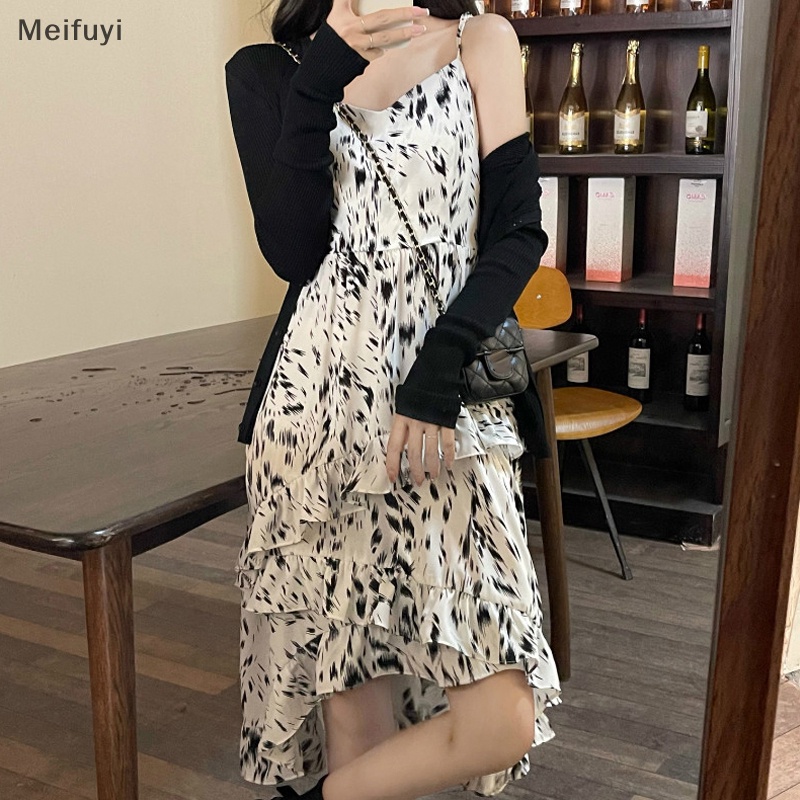 Đầm Hai Dây Cổ Chữ V Hở Lưng In Họa Tiết Phong Cách Boho Quyến Rũ Dành Cho Nữ