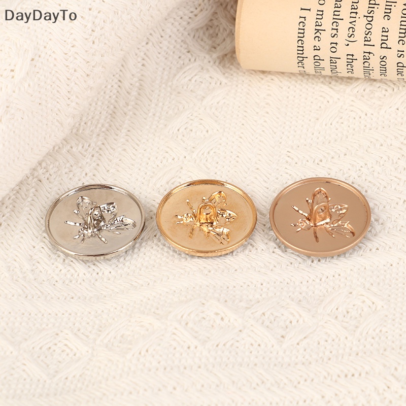 Bộ 8 Nút Áo Khoác Cardigan Bằng Kim Loại Hình Ong Vàng Diy