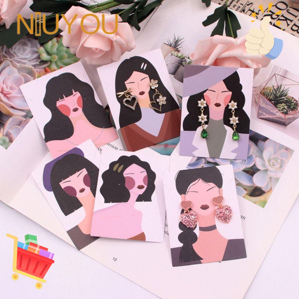 Bộ 100 Thẻ Giấy Kraft Vẽ Họa Tiết Đẹp Mắt Dùng Trưng Bày Bông Tai