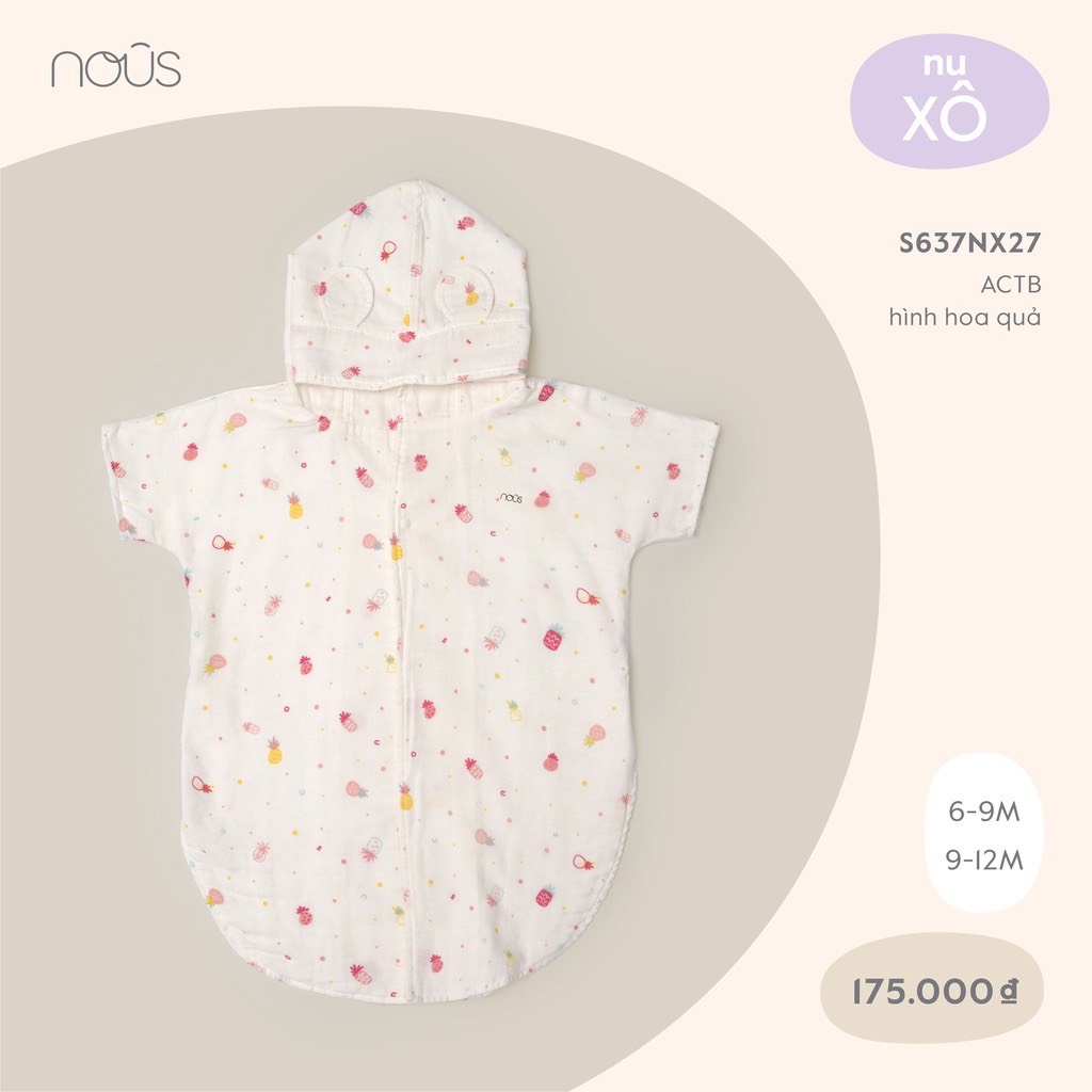 NOUS - Áo Choàng Tắm -Chất Liệu Nu Xô Thông Thoáng Thấm Tốt Cho bé