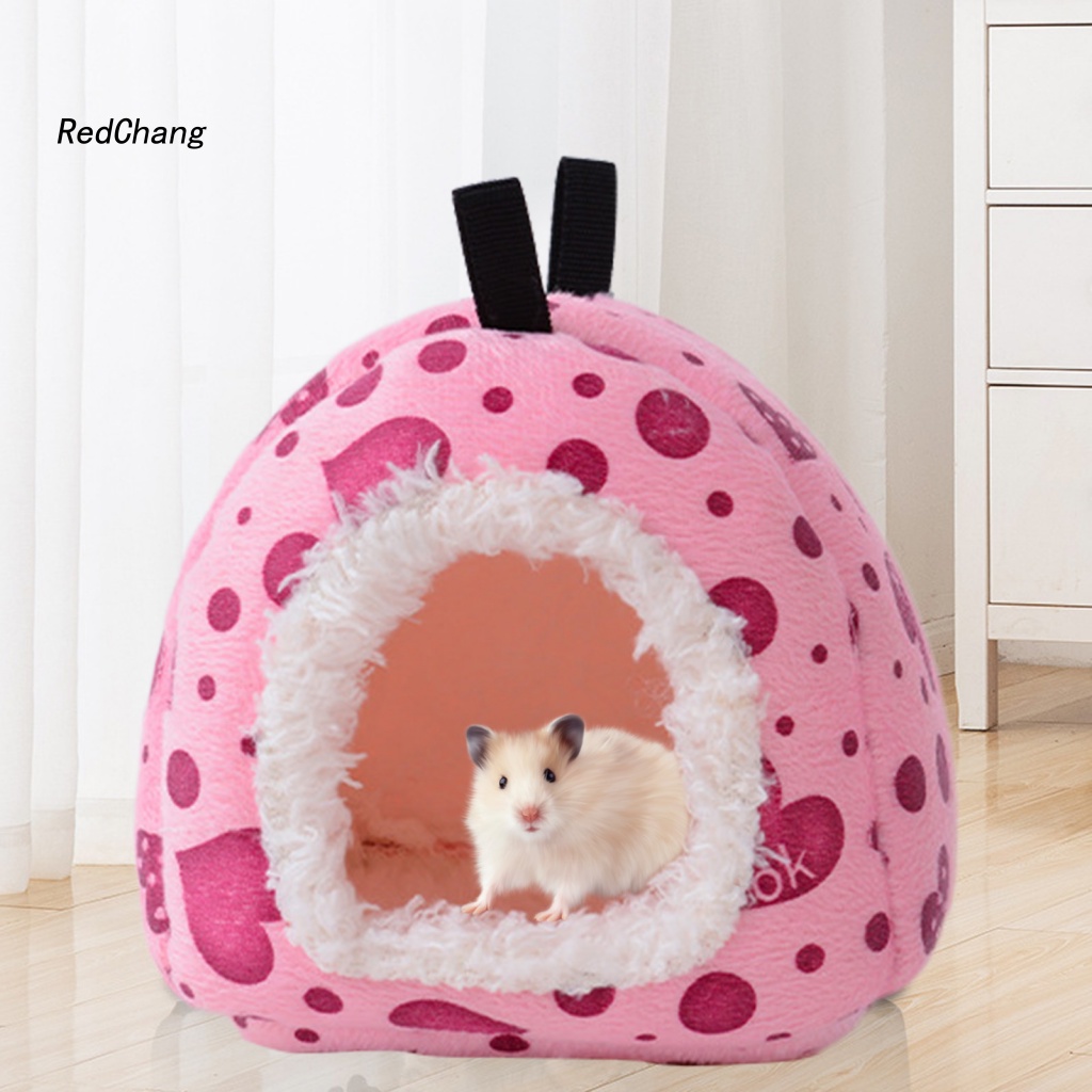 Rc ~ Giường Ngủ Vải Lông Bán Nguyệt Dày Thoải Mái Không Gian Cỡ Lớn Cho Chuột Hamster / Thú Cưng Nhỏ