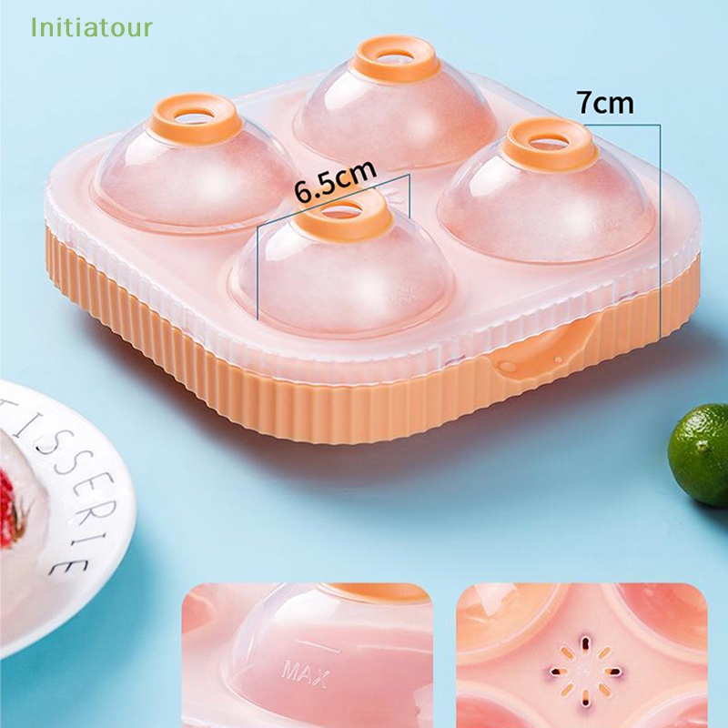 Khuôn Silicone Làm Đá Viên 4 Ngăn Hình Cầu
