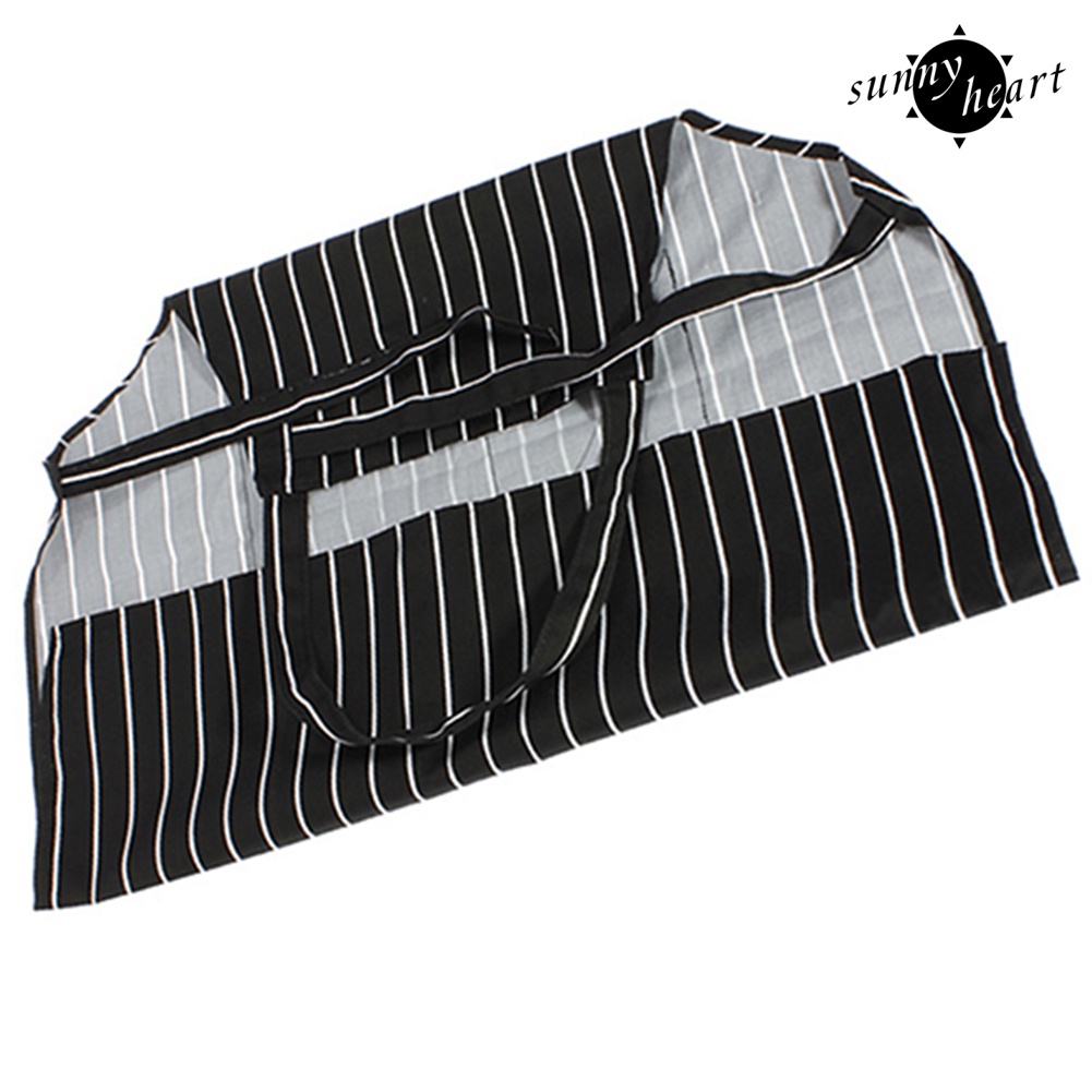 Tạp Dề Sọc Đen Có 2 Túi Tiện Lợi