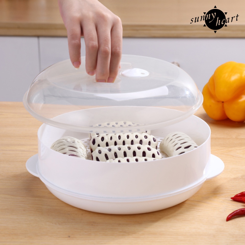 Nồi Hấp Cá / Thức Ăn Hình Tròn Hai Tầng Tiện Dụng Cho Nhà Bếp