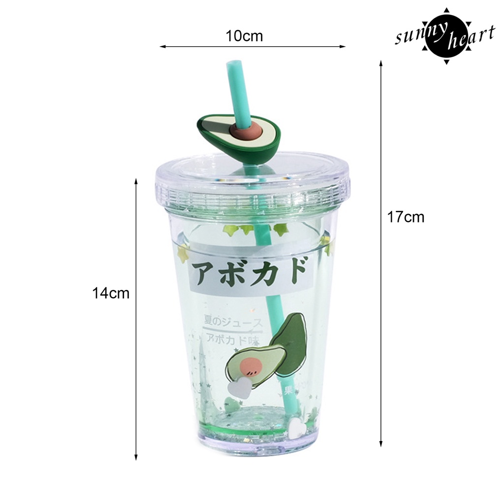 Bình Đựng Nước 320ml Bằng Nhựa Thân Thiện Với Môi Trường In Họa Tiết Hoạt Hình Dễ Thương