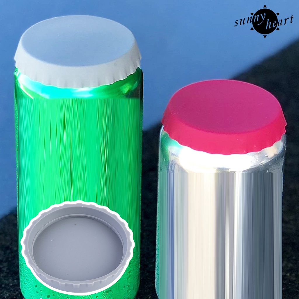Set 2 Nắp Silicone Đậy Lon Nước Ngọt Chống Rò Rỉ Tái Sử Dụng Linh Hoạt