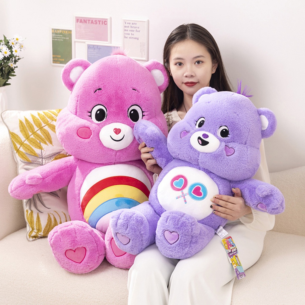 Gấu Nhồi Bông Màu Cầu Vồng Dễ Thương Dùng Trang Trí