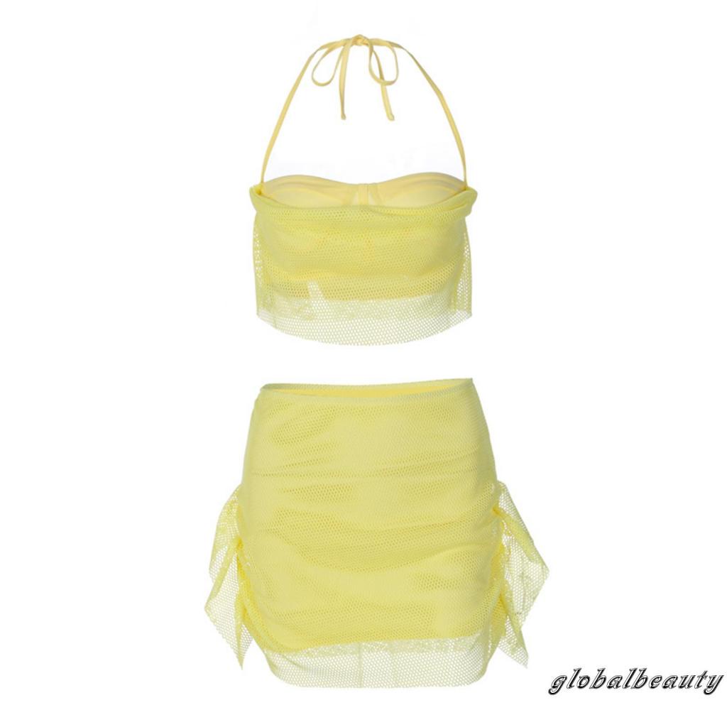 Set Áo Cổ Yếm Cột Dây Hở Lưng + Chân Váy Bút Chì Thời Trang Nữ