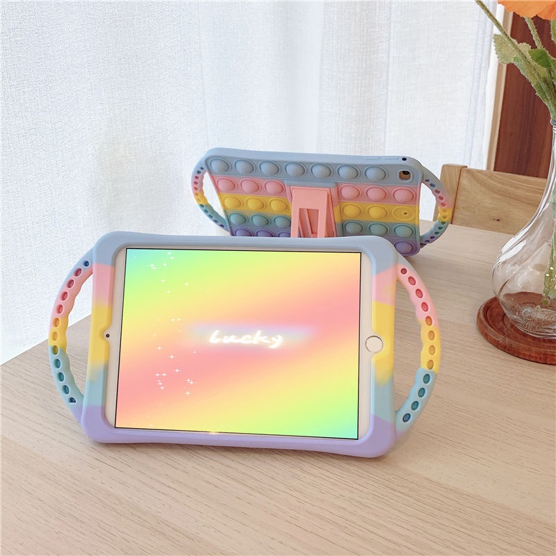Ốp Bảo Vệ Máy Tính Bảng Bằng Silicone Mềm Có Tay Cầm Đôi Cho Lenovo Tab M8 HD TB-8505X 8.0 Inch TB-8505F TB-8705F
