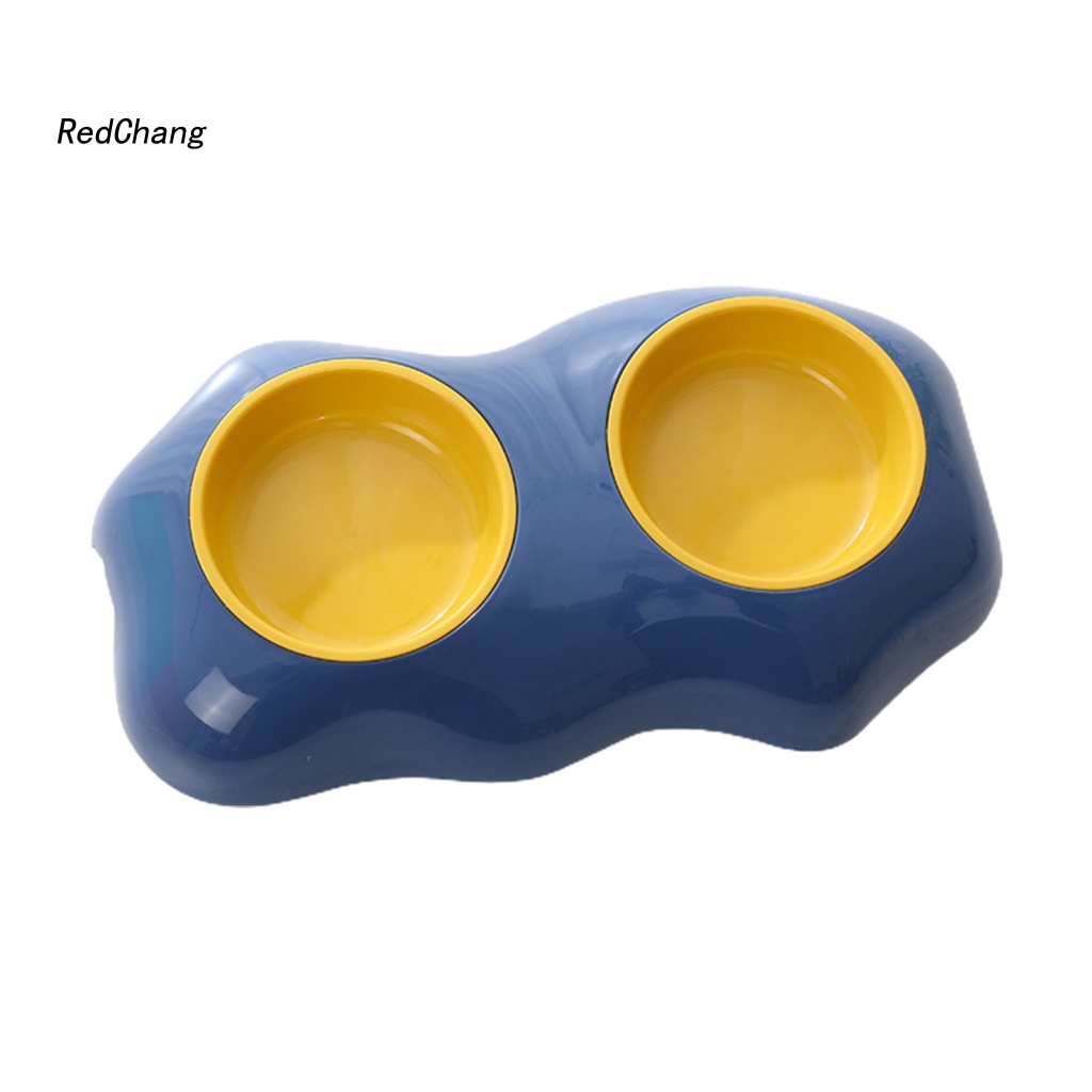 Rc ~ Bát Đựng Thức Ăn Nước Uống Hai Ngăn Hình Lòng Đỏ Trứng Không Trơn Dễ Vệ Sinh Tái Sử Dụng Được Cho