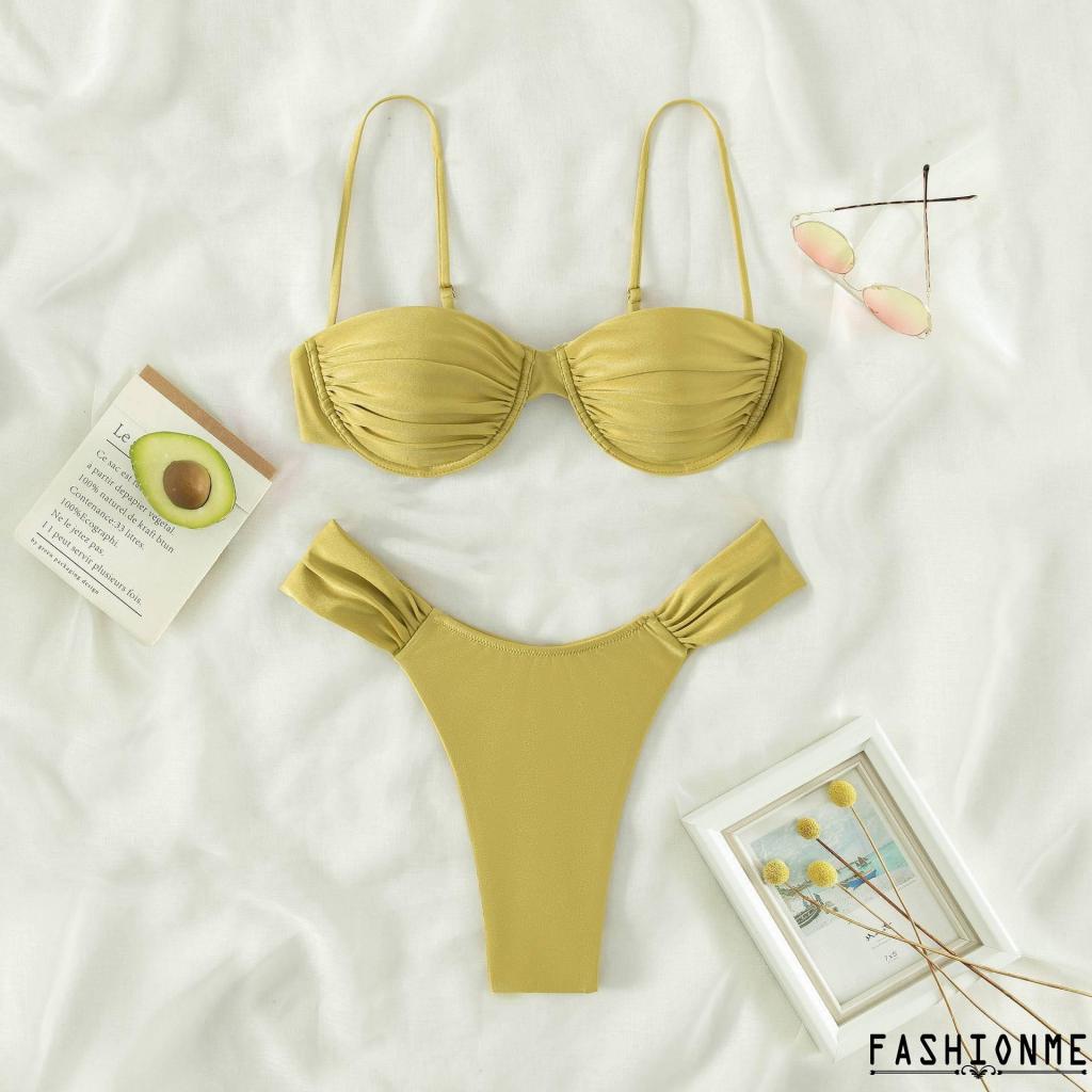 Set Đồ Bơi Hai Mảnh Không Tay Màu Trơn + Quần Short Thời Trang Nữ