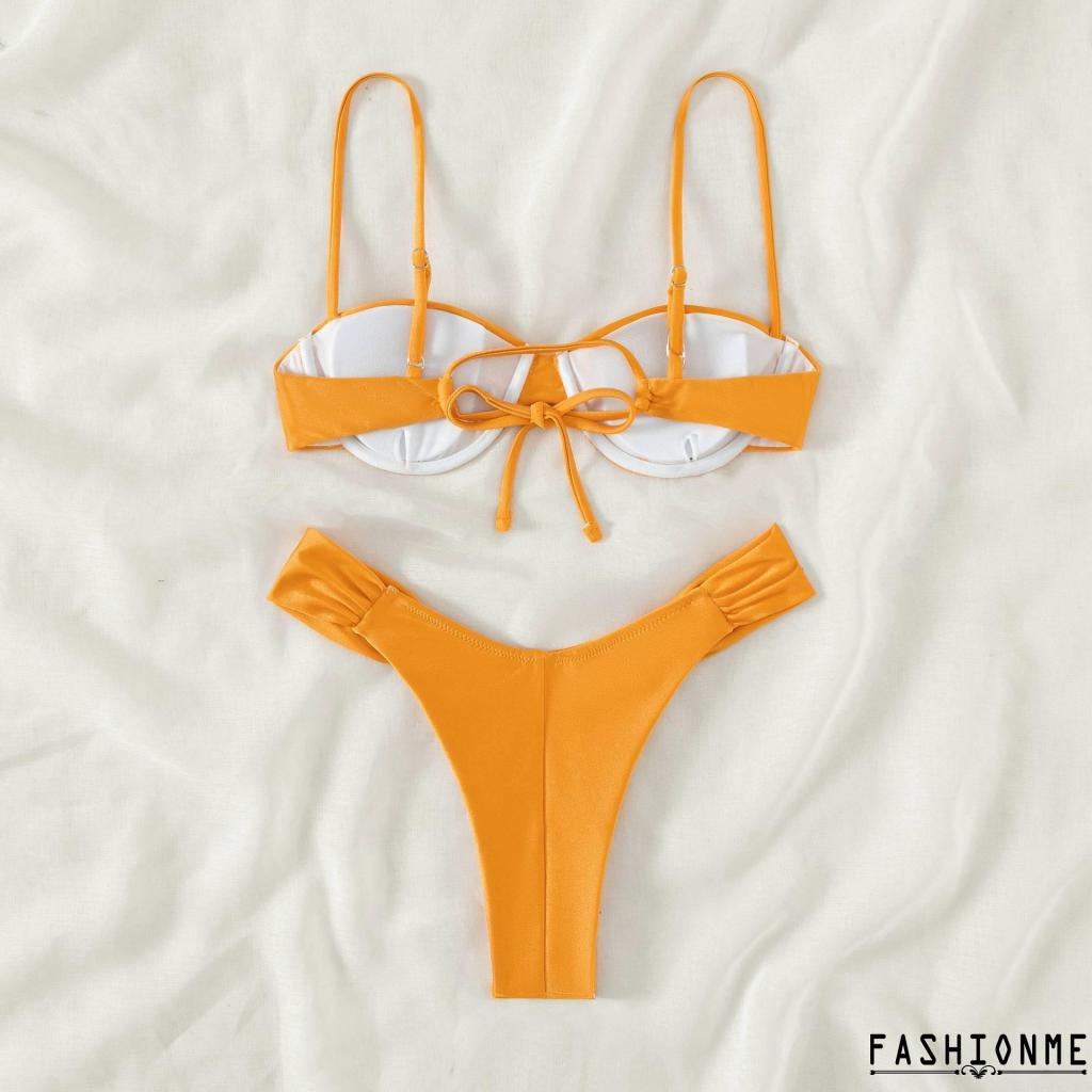 Set Đồ Bơi Hai Mảnh Không Tay Màu Trơn + Quần Short Thời Trang Nữ