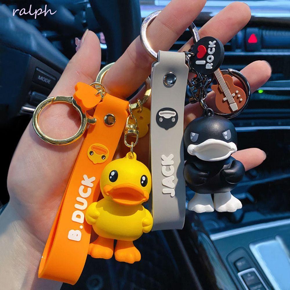 Móc Chìa Khóa Xe Hơi / Túi Xách Hình Vịt Vàng Nhỏ Chất Lượng Cao DIY