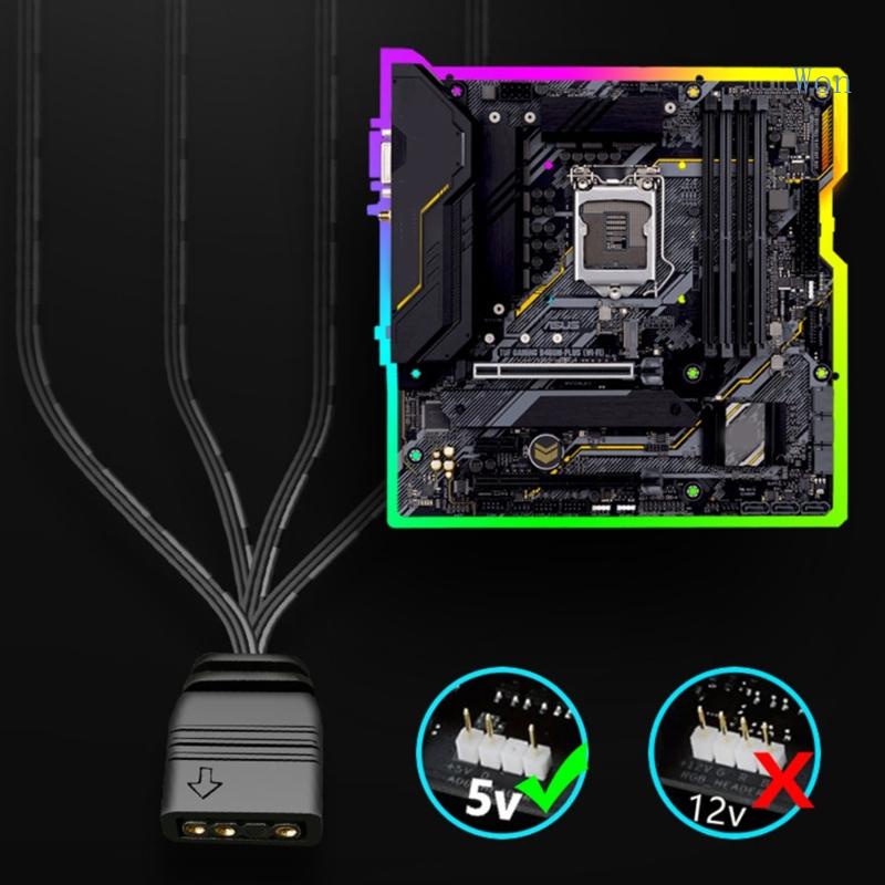 Dây Cáp Đồng Bộ 5V ARGB 3-pin LED 1 Tới 4 Cho ARGB Series Hub 33cm 13in