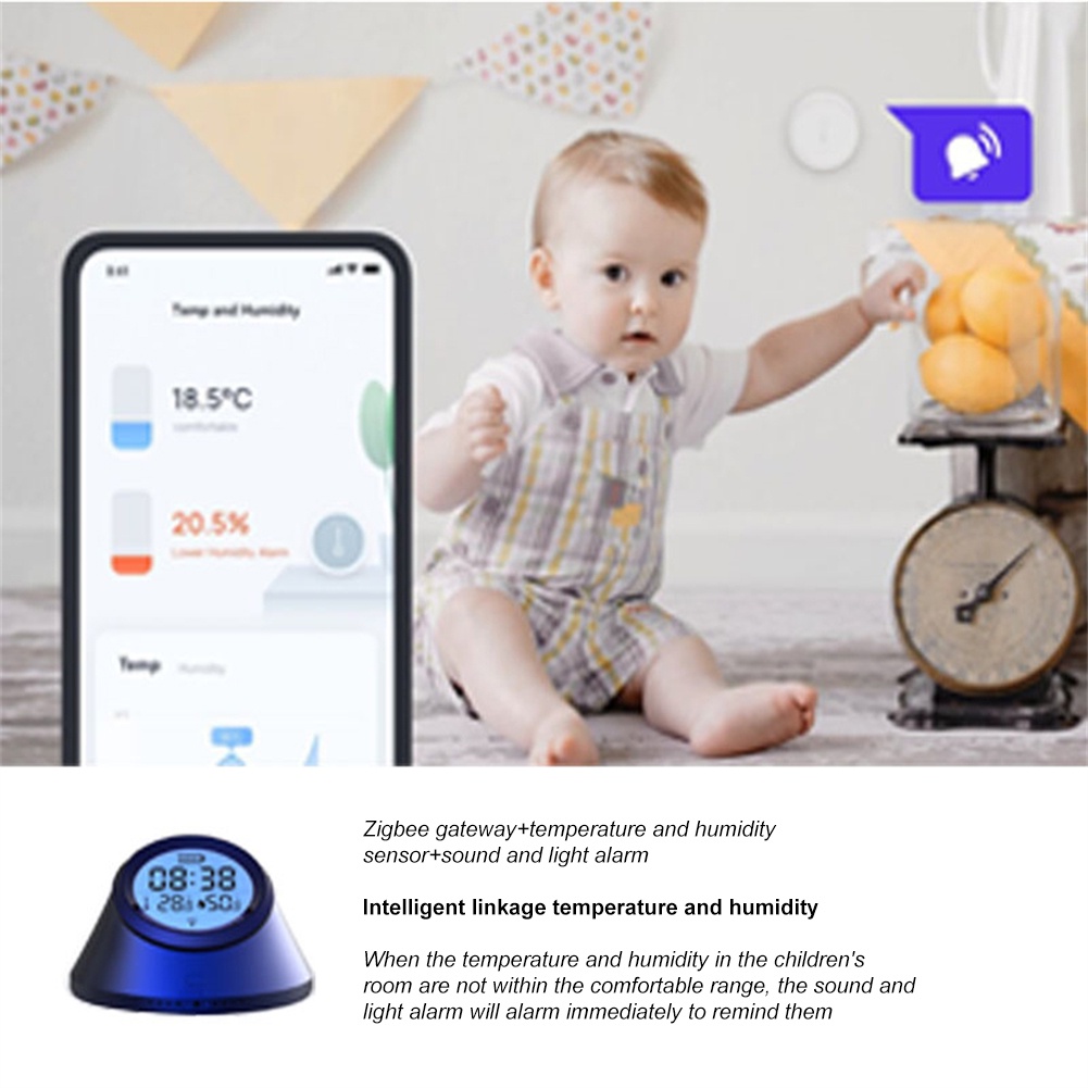 2023 Mới Tuya Zigbee 100db Báo động âm thanh và ánh sáng thông minh Cảm biến hai trong một Pin / USB Nguồn kép Liên kết thông minh của nhiều loại thiết bị
