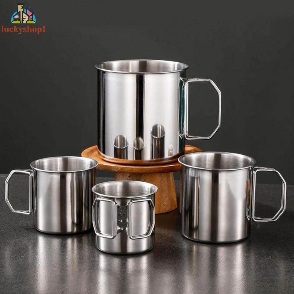 Bình Nước Inox Dung Tích 260 / 350 / 660ML Có Tay Cầm Có Thể Gấp Gọn Tiện Dụng