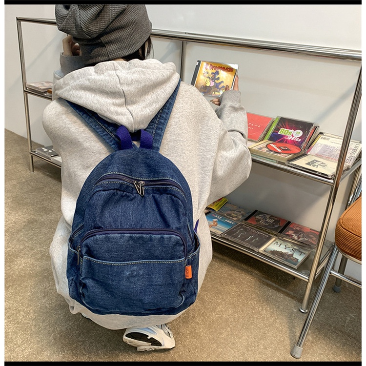 Ba Lô Denim Thời Trang Phong Cách Hàn Quốc Dành Cho Nữ