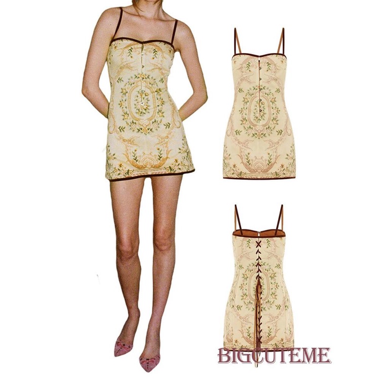 Đầm Ngắn Không Tay In Hoa Phong Cách Retro Thời Trang Mùa Hè Dành Cho Nữ