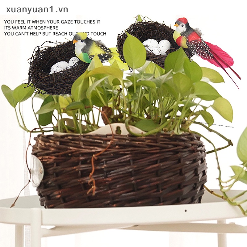 1 Bộ Mô Hình Chim Giả 13cm Trang Trí Sân Vườn