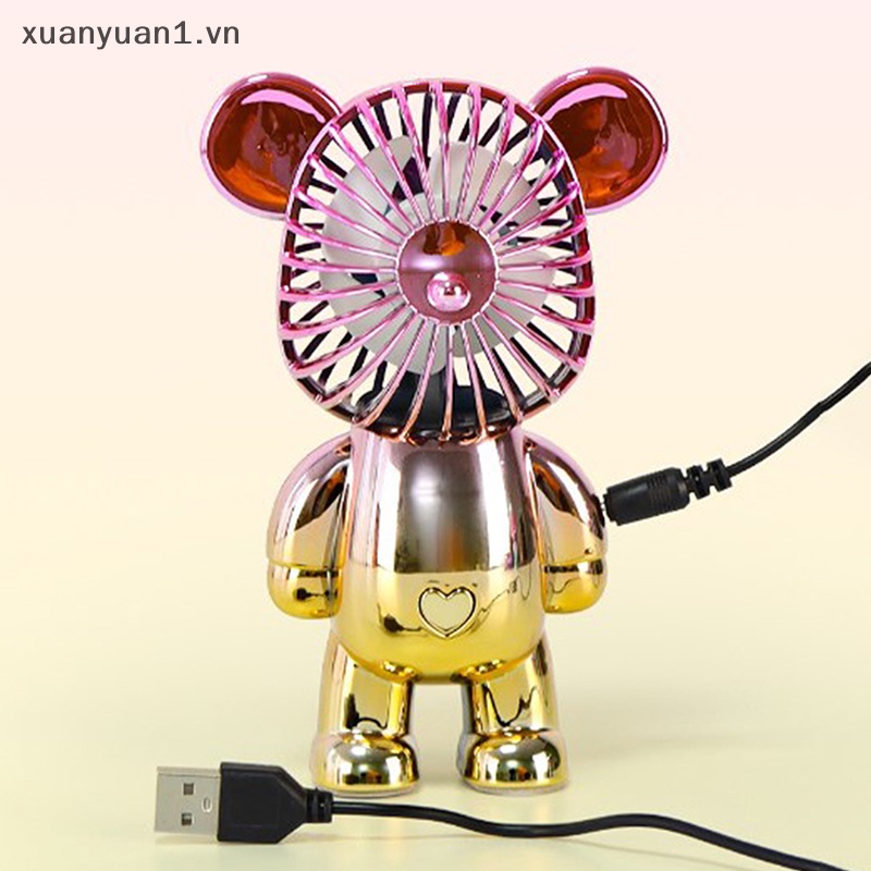 Quạt USB Mini Cầm Tay Hình Gấu Hoạt Hình Dễ Thương Tiện Dụng