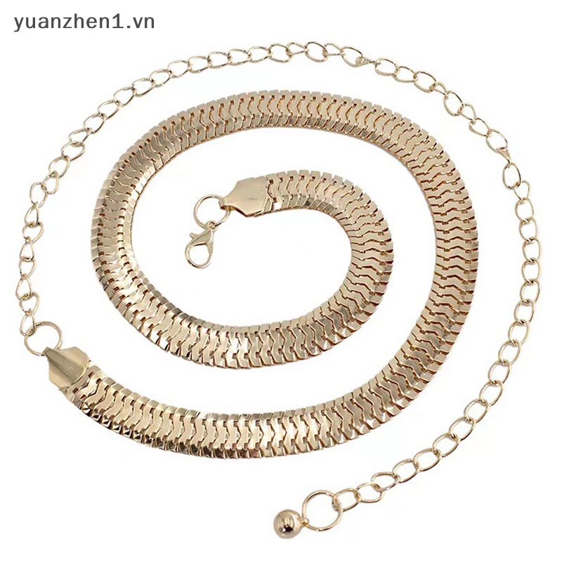 Thắt Lưng Dây Xích Màu Vàng Kim Sáng Tạo Đơn Giản Cho Nữ