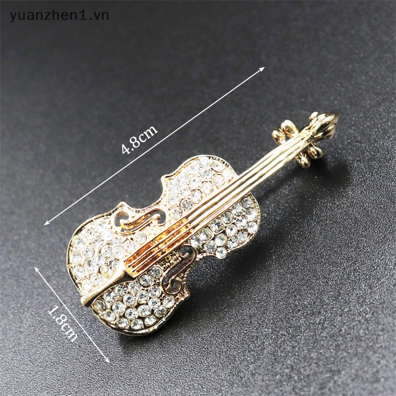 Ghim Cài Áo Hình Đàn Violin Đính Đá Thời Trang Cho Nữ