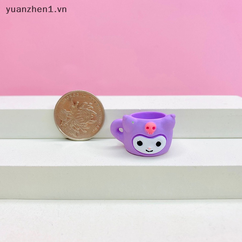 Set 5 Móc Khóa Hình Cốc Sanrio Mini Màu Kẹo Cho Nhà Búp Bê