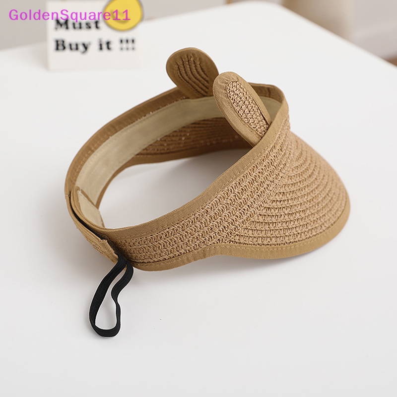 Mũ Cói Chống Nắng Họa Tiết Gấu Hoạt Hình Hở Chóp Thời Trang Mùa Hè Cho Bé Trai Và Gái