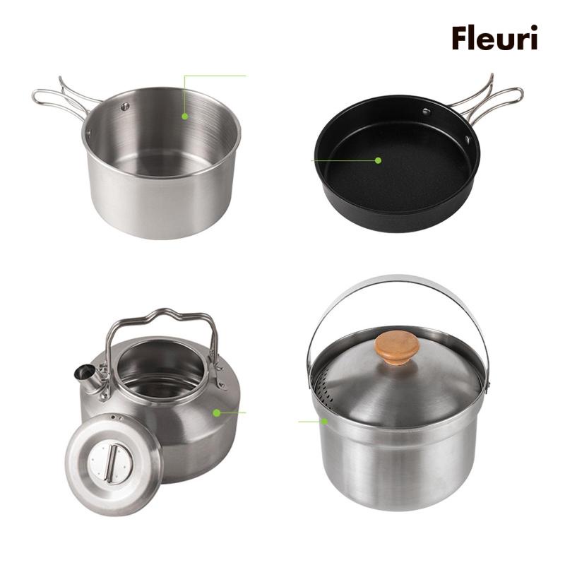 Bộ Nồi Chảo Kèm Túi Đựng Tiện Dụng Khi Đi Cắm Trại / Câu Cá / BBQ