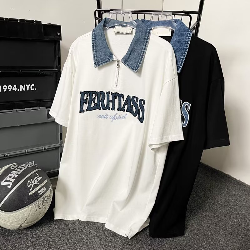 Áo Thun polo Ngắn Tay Thêu Họa Tiết Phong Cách Cổ Điển Dành Cho Cả Nam Và Nữ