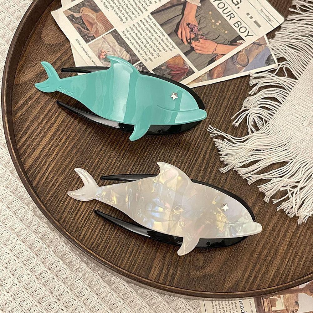 Kẹp Tóc Hình Cá Mập Cỡ Lớn Phong Cách Hàn Quốc Tinh Tế Thời Trang Cho Nữ