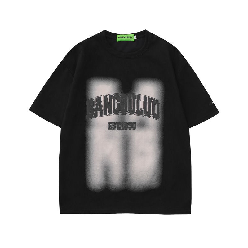 Áo Thun 100% Cotton Tay Ngắn In Chữ Phong Cách Retro Cho Nam