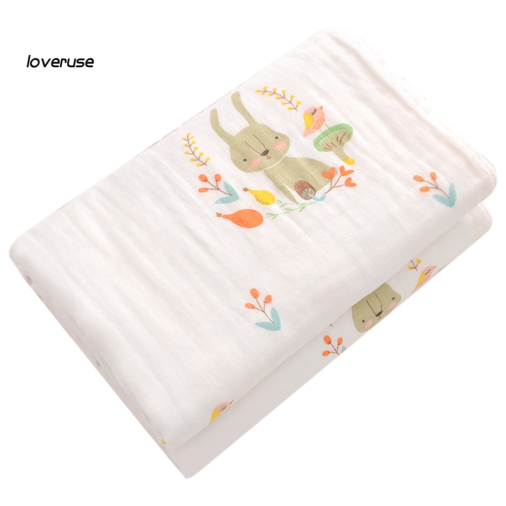 Chăn Cotton Mỏng In Họa Tiết Hoạt Hình Giữ Khô Mắt Cho Bé Sơ Sinh