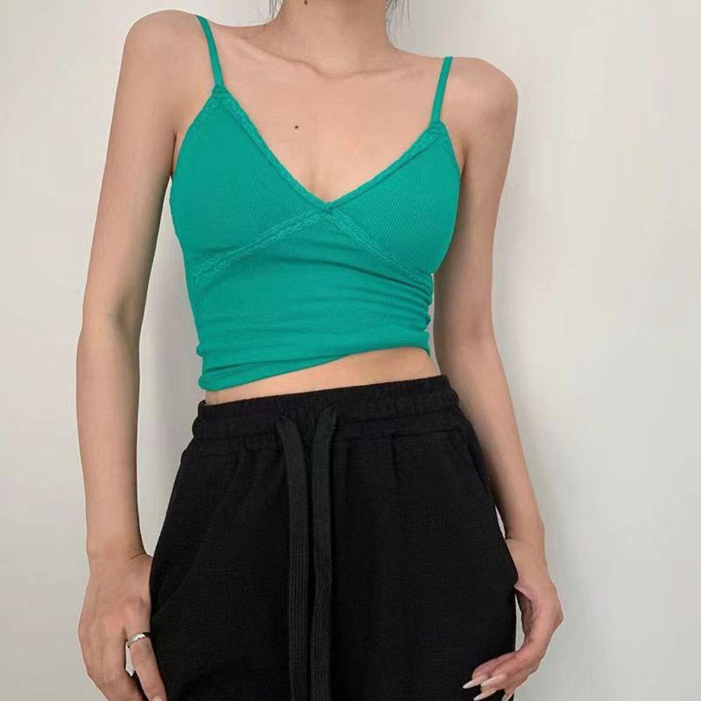 EXPEN Áo ngực Y2K Cổ Chữ V Quyến Rũ