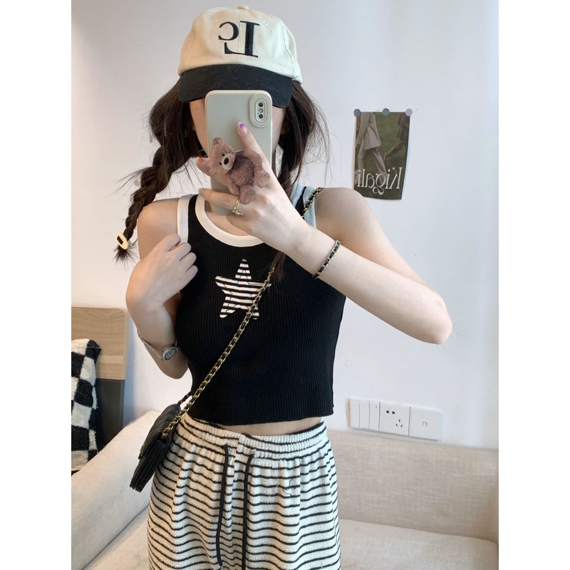 Áo Thun Ngắn Không Tay Phong Cách Hàn Quốc Thời Trang Mùa Hè Hàng Mới 2023 Dành Cho Bạn Gái