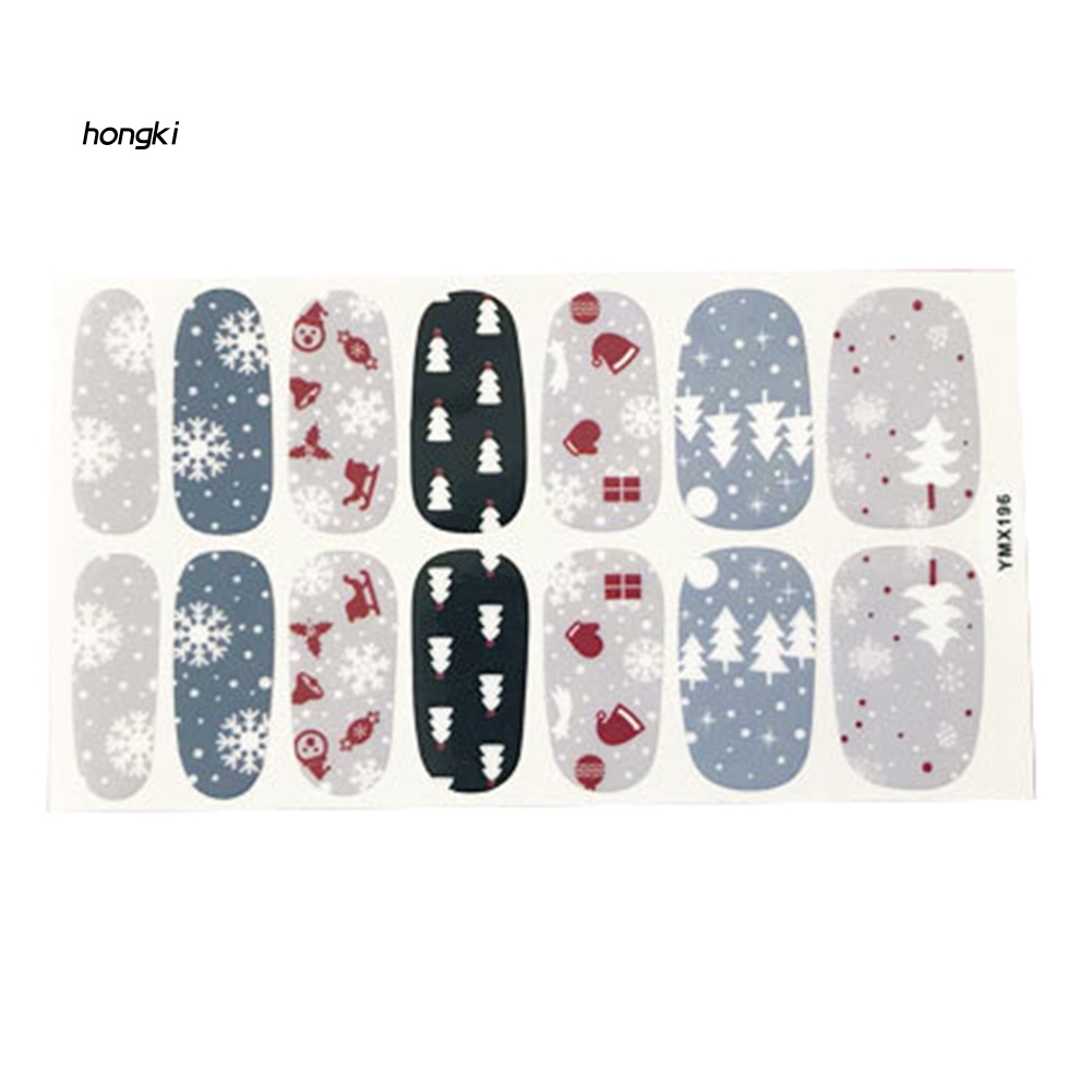 Tấm 14 Miếng Dán Móng Tay 3D Che Phủ Toàn Diện Không Thấm Nước