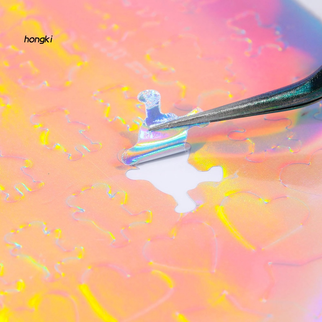 Set 16 Nhãn Dán Móng Nghệ Thuật Hiệu Ứng Cực Quang Nhiều Màu Sắc Dành Cho Nữ