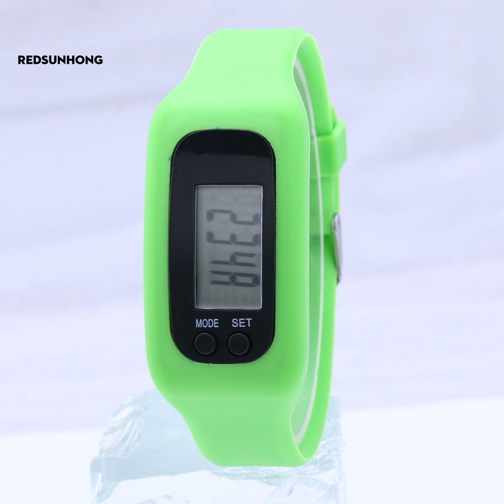 Đồng Hồ Điện Tử Đếm Bước Chân Dây Silicone Cho Nam Và Nữ