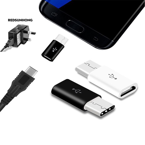 Set 2 Đầu Chuyển Đổi Micro USB 2.0 5Pin Female Sang USB Type C 3.1 Male