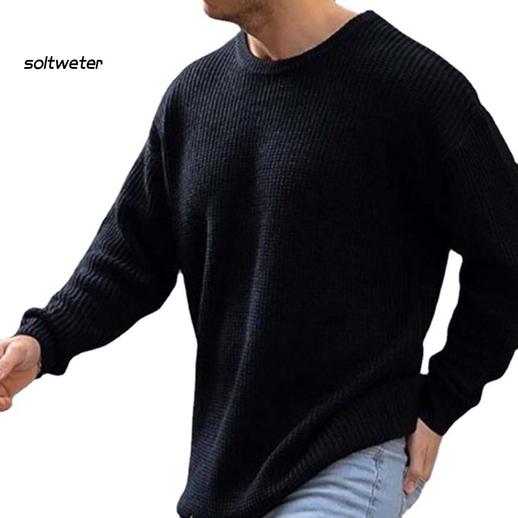 Áo Sweater Dệt Kim Cổ Tròn Dáng Rộng Thời Trang Mùa Thu Cho Nam
