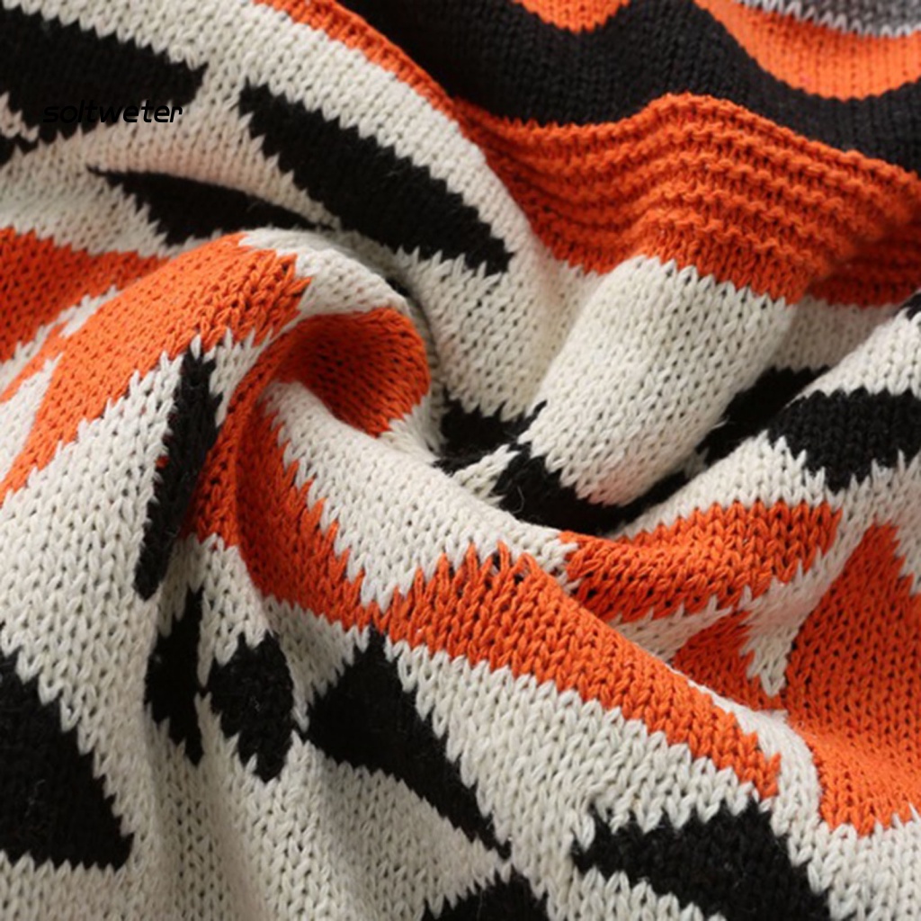 Áo Sweater Dệt Kim Cổ Tròn In Họa Tiết Hình Học Thời Trang Mùa Thu Cho Nam